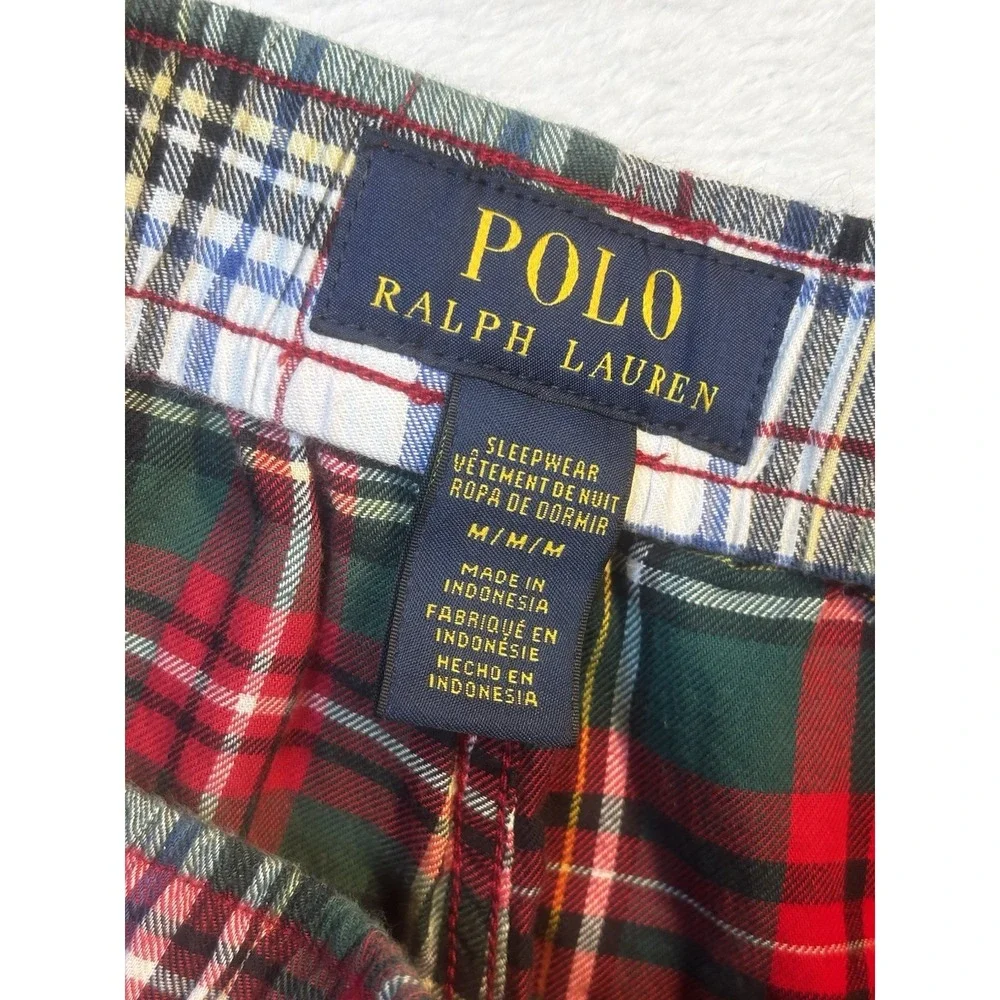 Polo Ralph Lauren Mens‎ Medium Cotton Lounge Pajama Red Plaid Pants